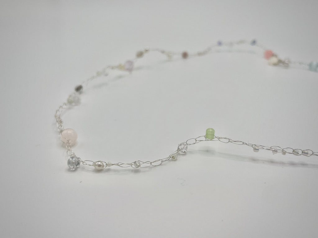 'Meadowsweet' Beaded Wire Necklace