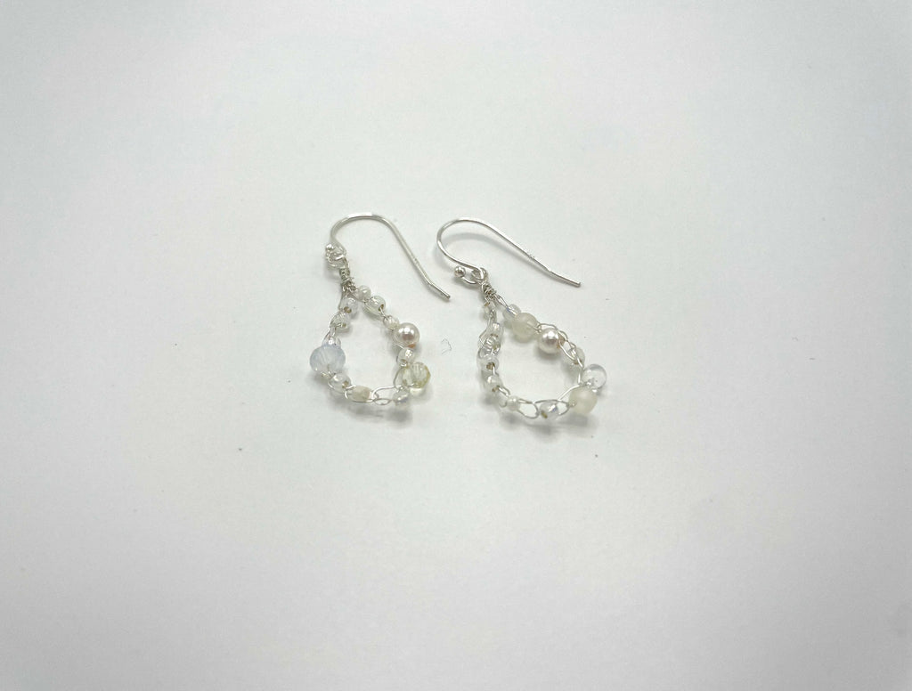 'Meadowsweet' Beaded Wire Earrings