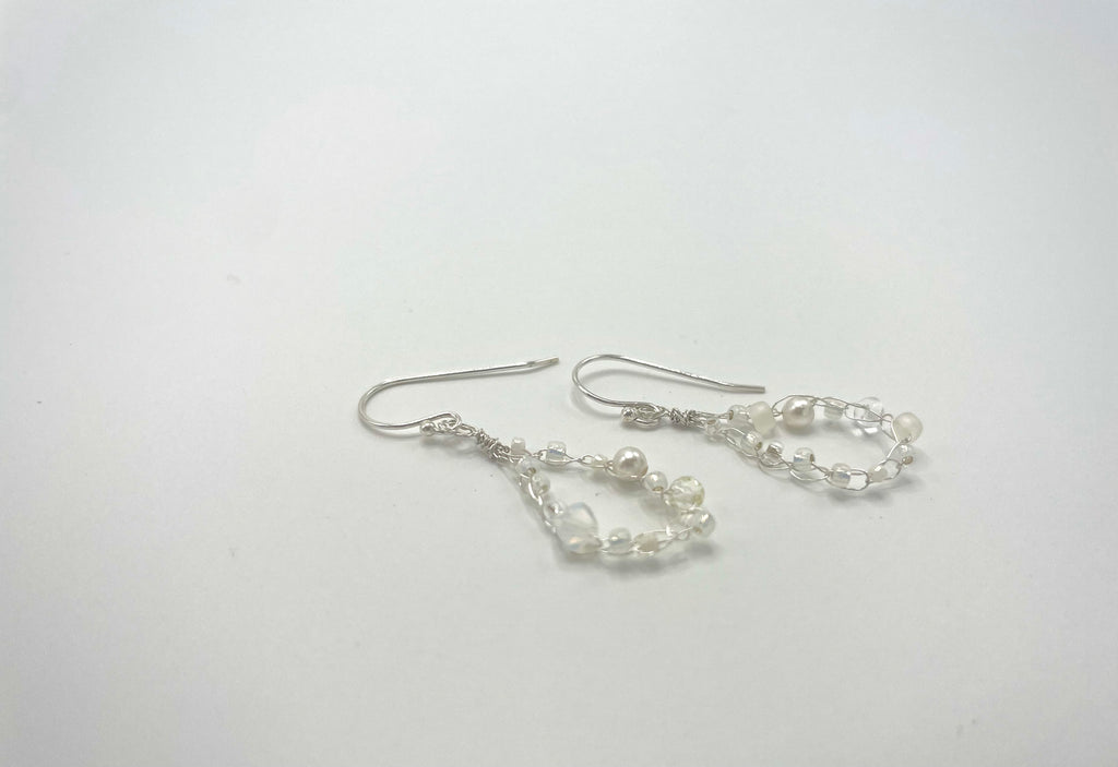 'Meadowsweet' Beaded Wire Earrings