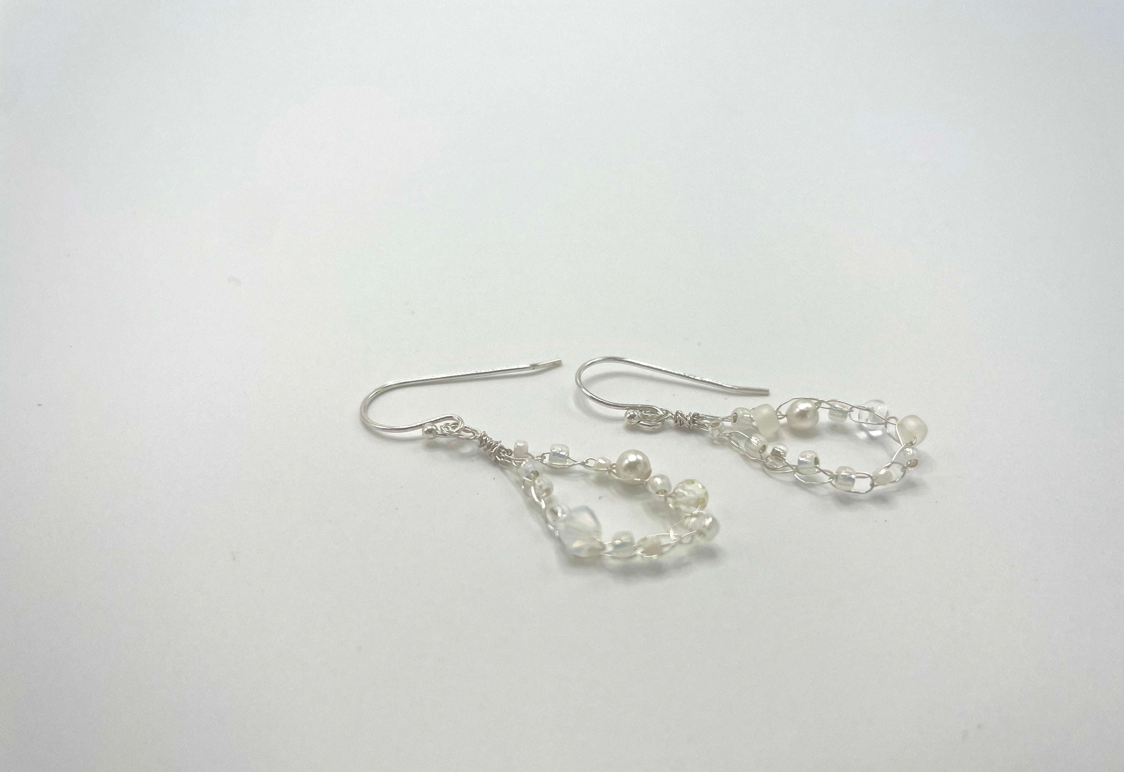 'Meadowsweet' Beaded Wire Earrings