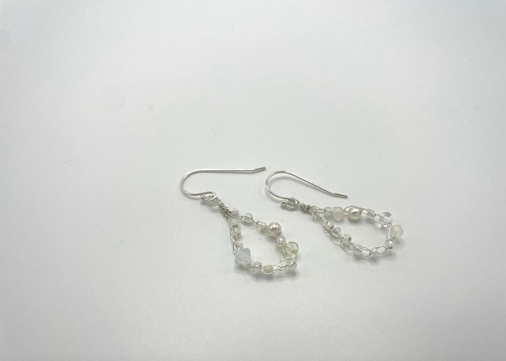 'Meadowsweet' Beaded Wire Earrings