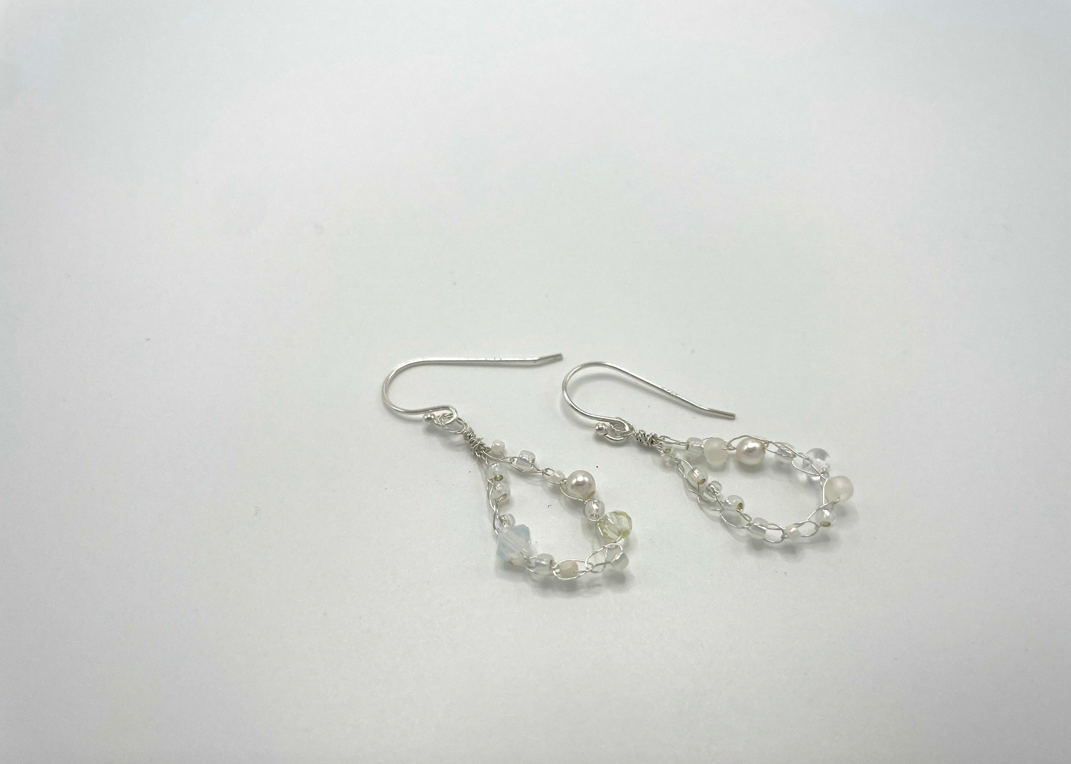 'Meadowsweet' Beaded Wire Earrings