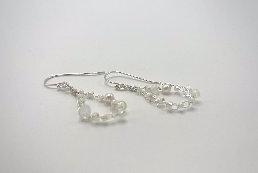 'Meadowsweet' Beaded Wire Earrings