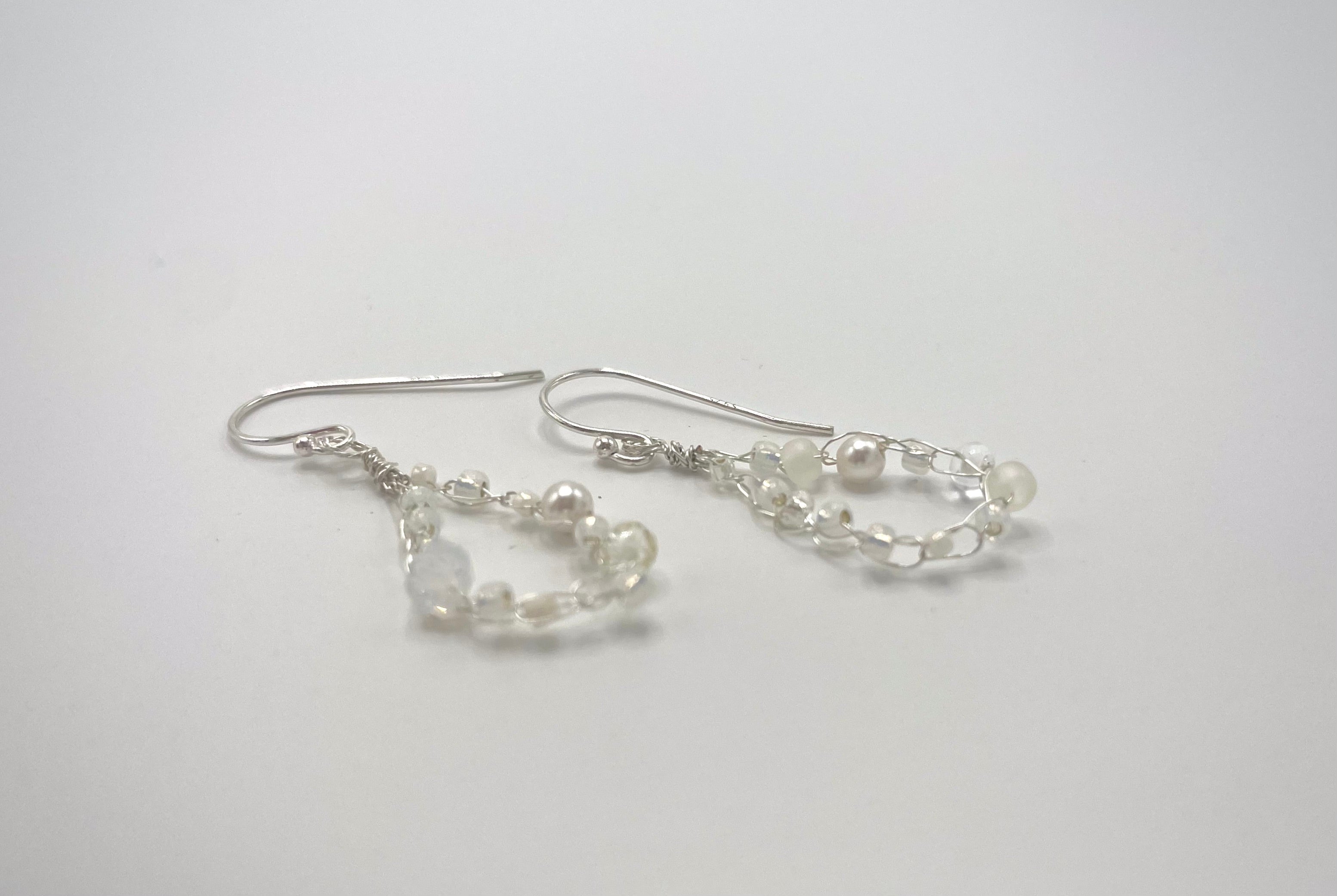 'Meadowsweet' Beaded Wire Earrings