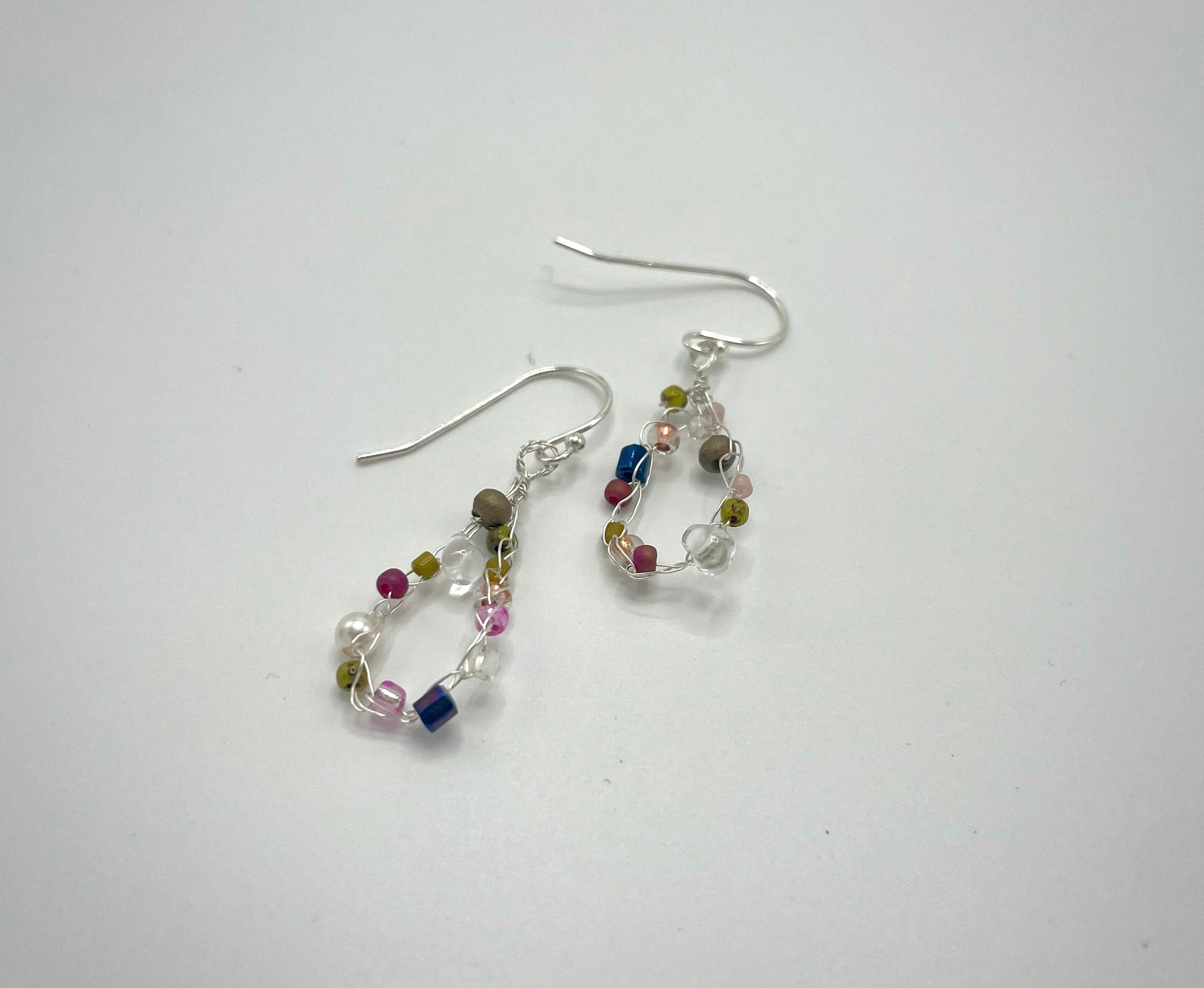 'Wildflower' Beaded Wire Earrings