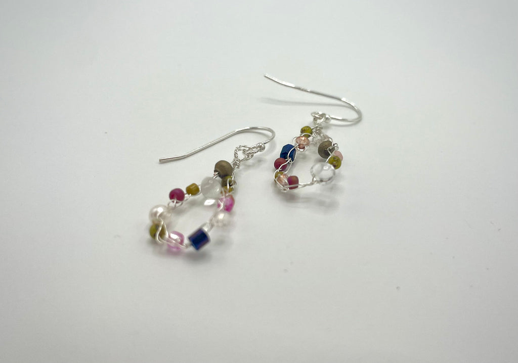 'Wildflower' Beaded Wire Earrings