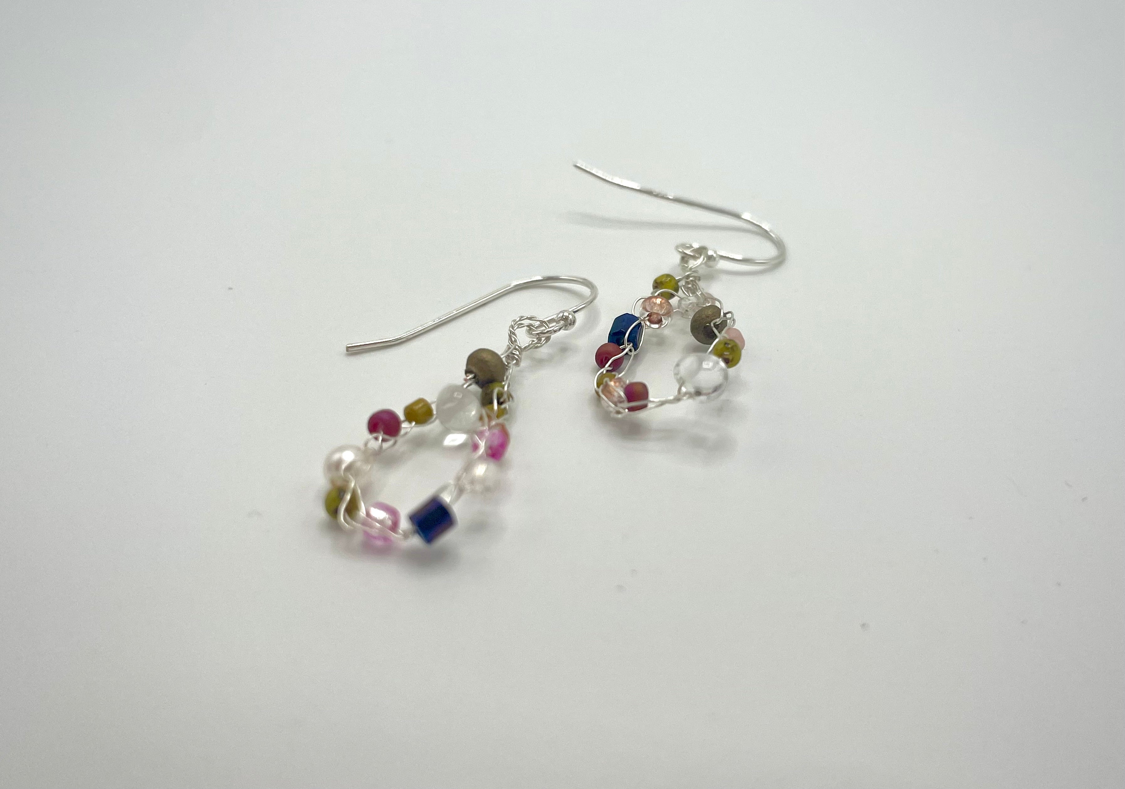 'Wildflower' Beaded Wire Earrings