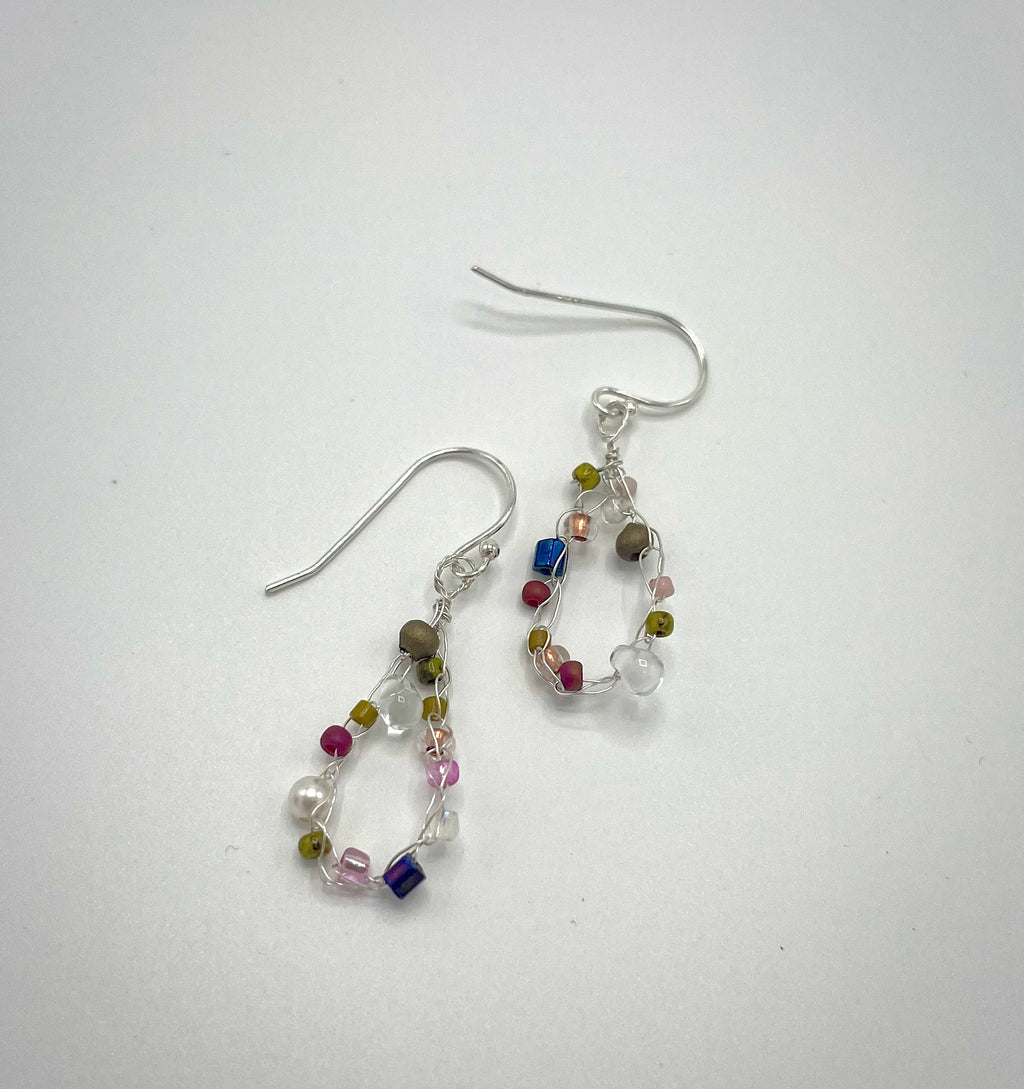 'Wildflower' Beaded Wire Earrings