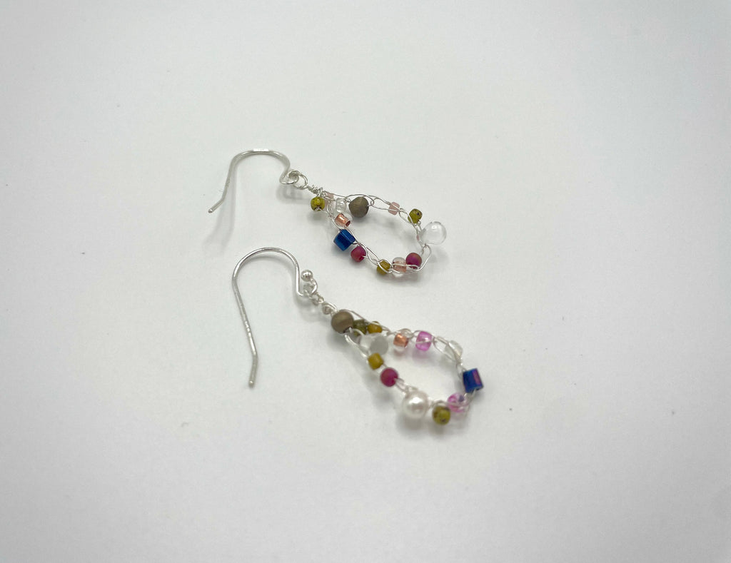 'Wildflower' Beaded Wire Earrings