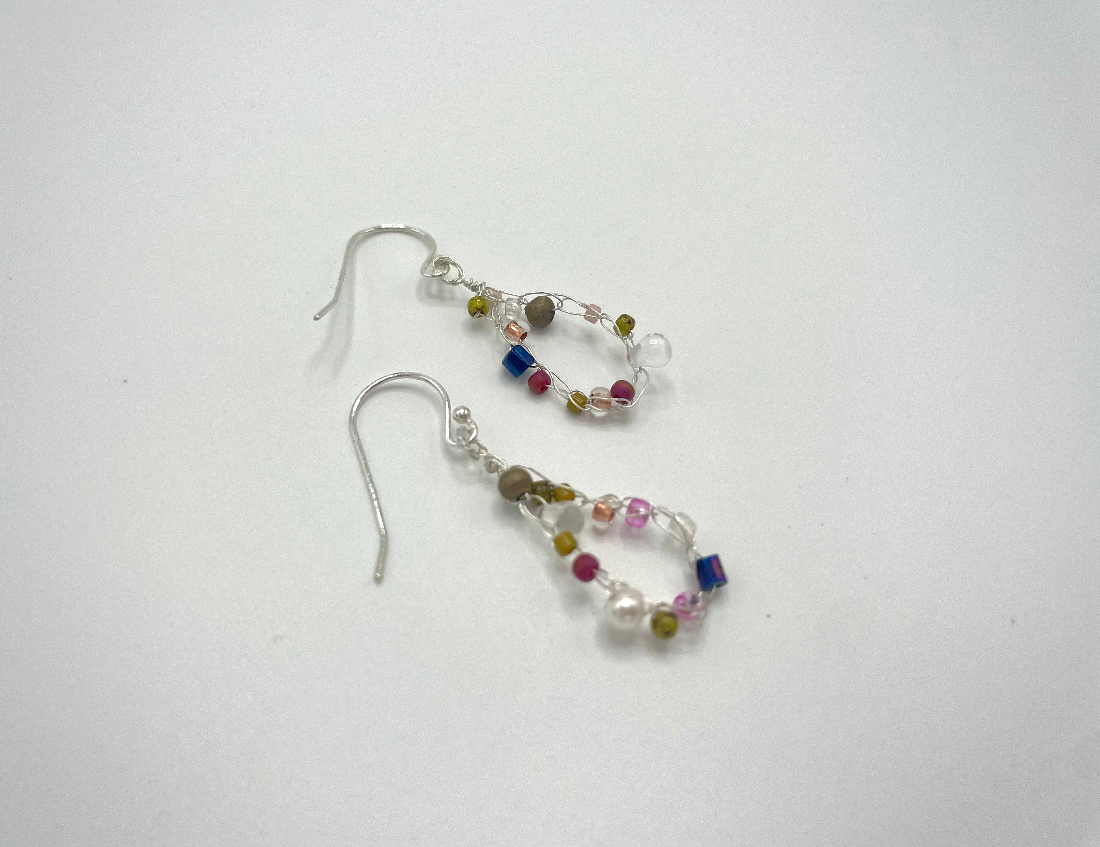 'Wildflower' Beaded Wire Earrings