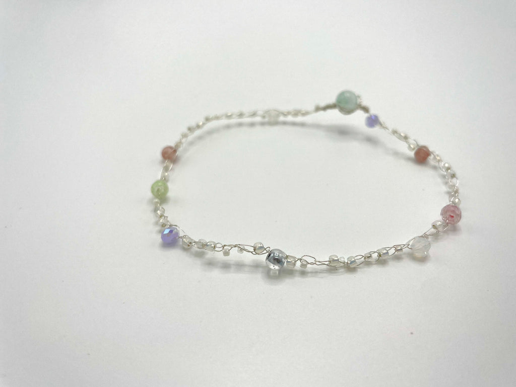 'Meadowsweet' Beaded Wire Bracelet