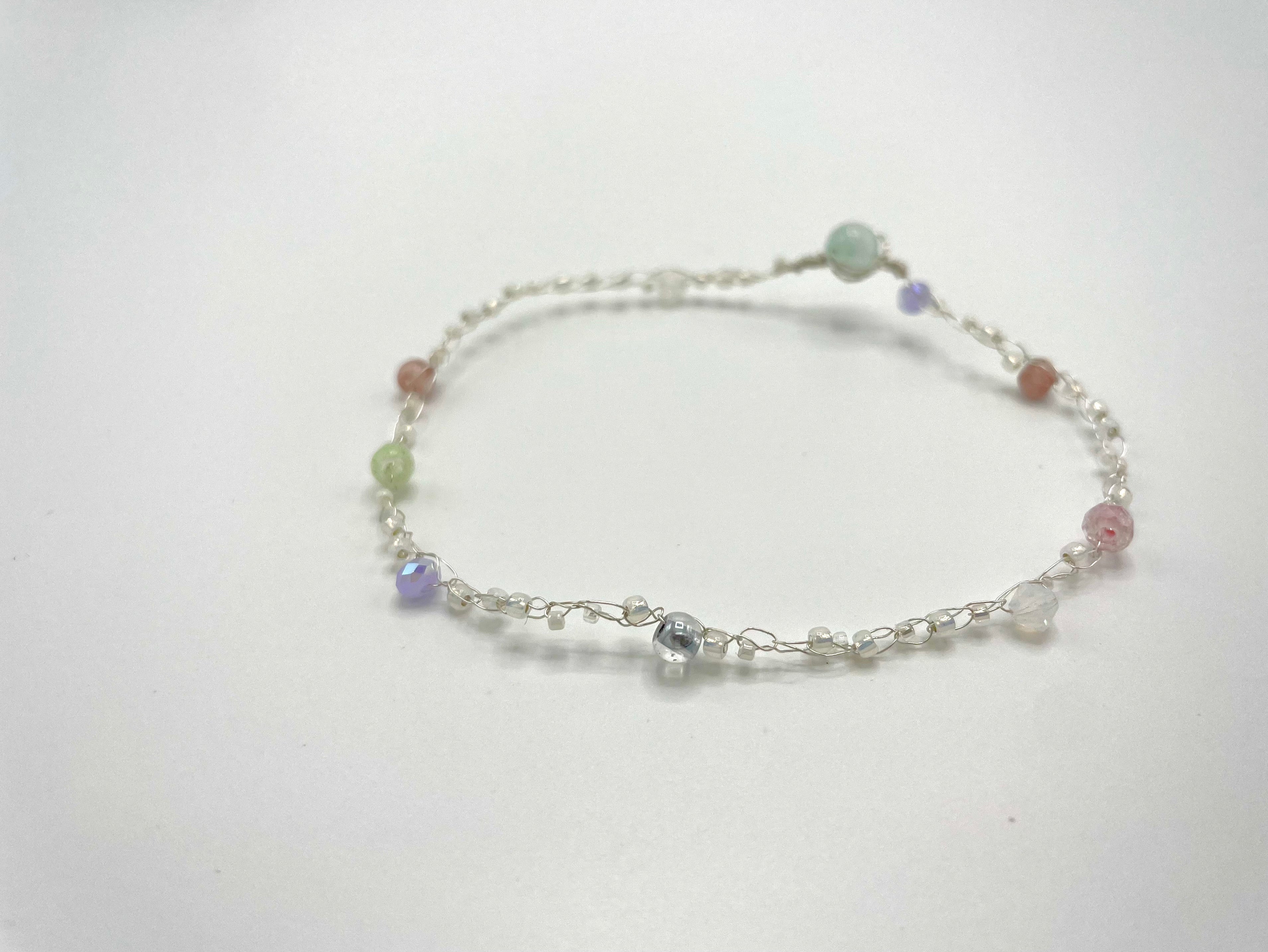 'Meadowsweet' Beaded Wire Bracelet