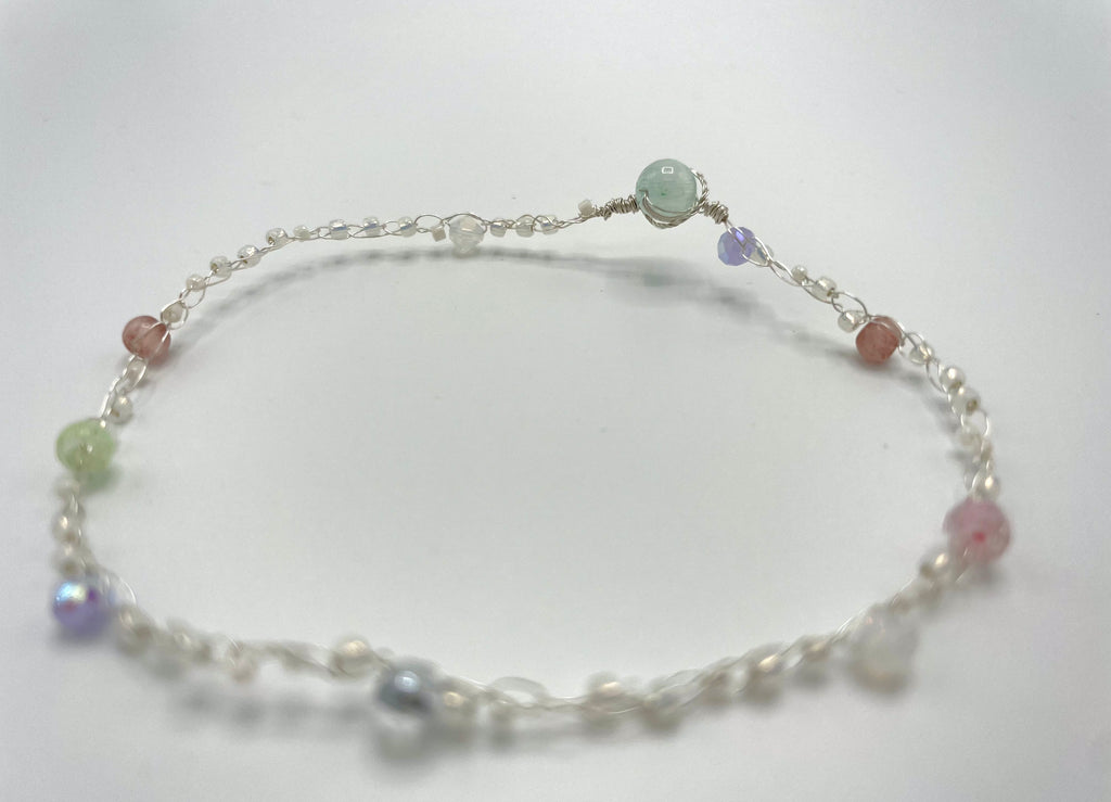'Meadowsweet' Beaded Wire Bracelet