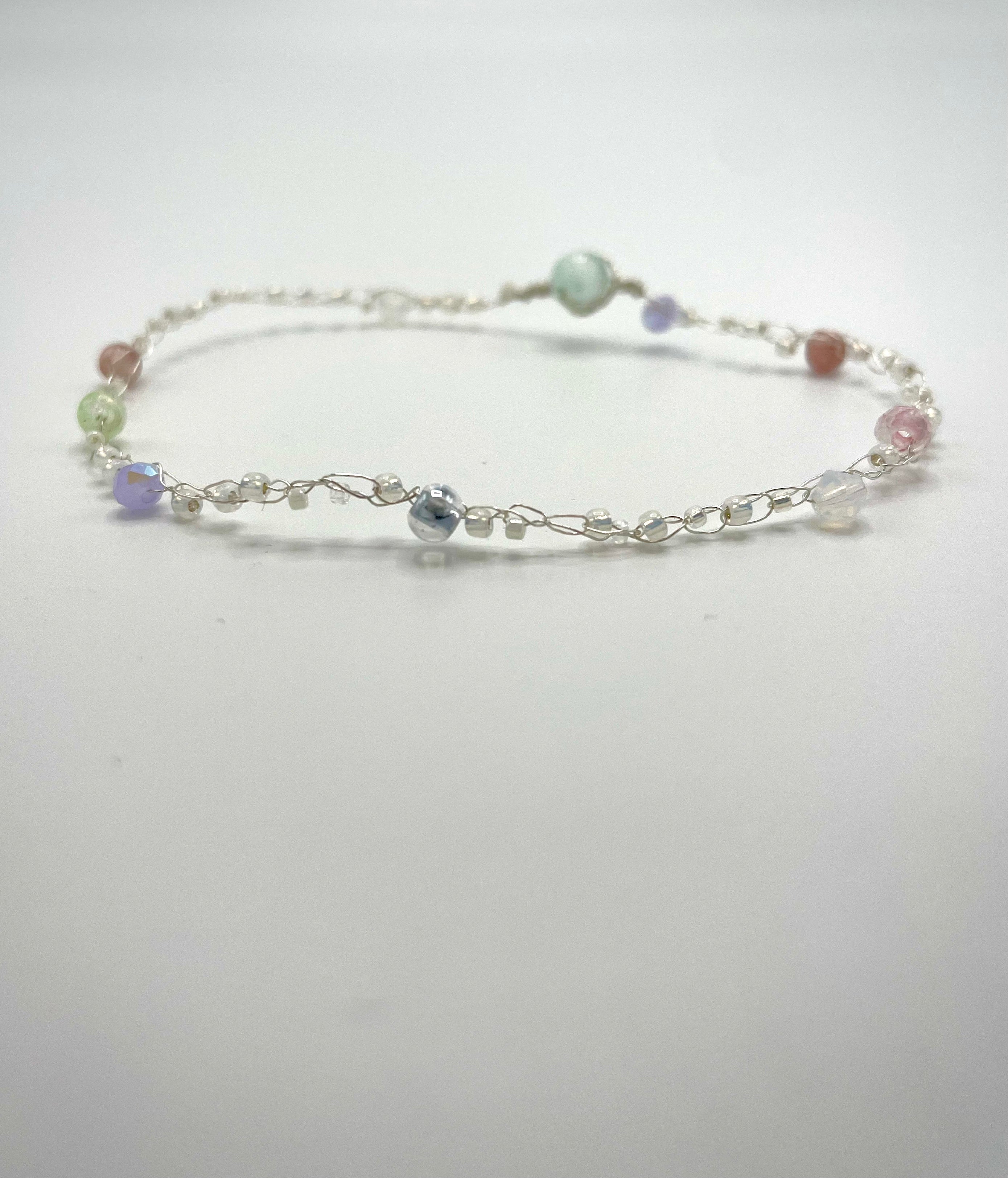 'Meadowsweet' Beaded Wire Bracelet