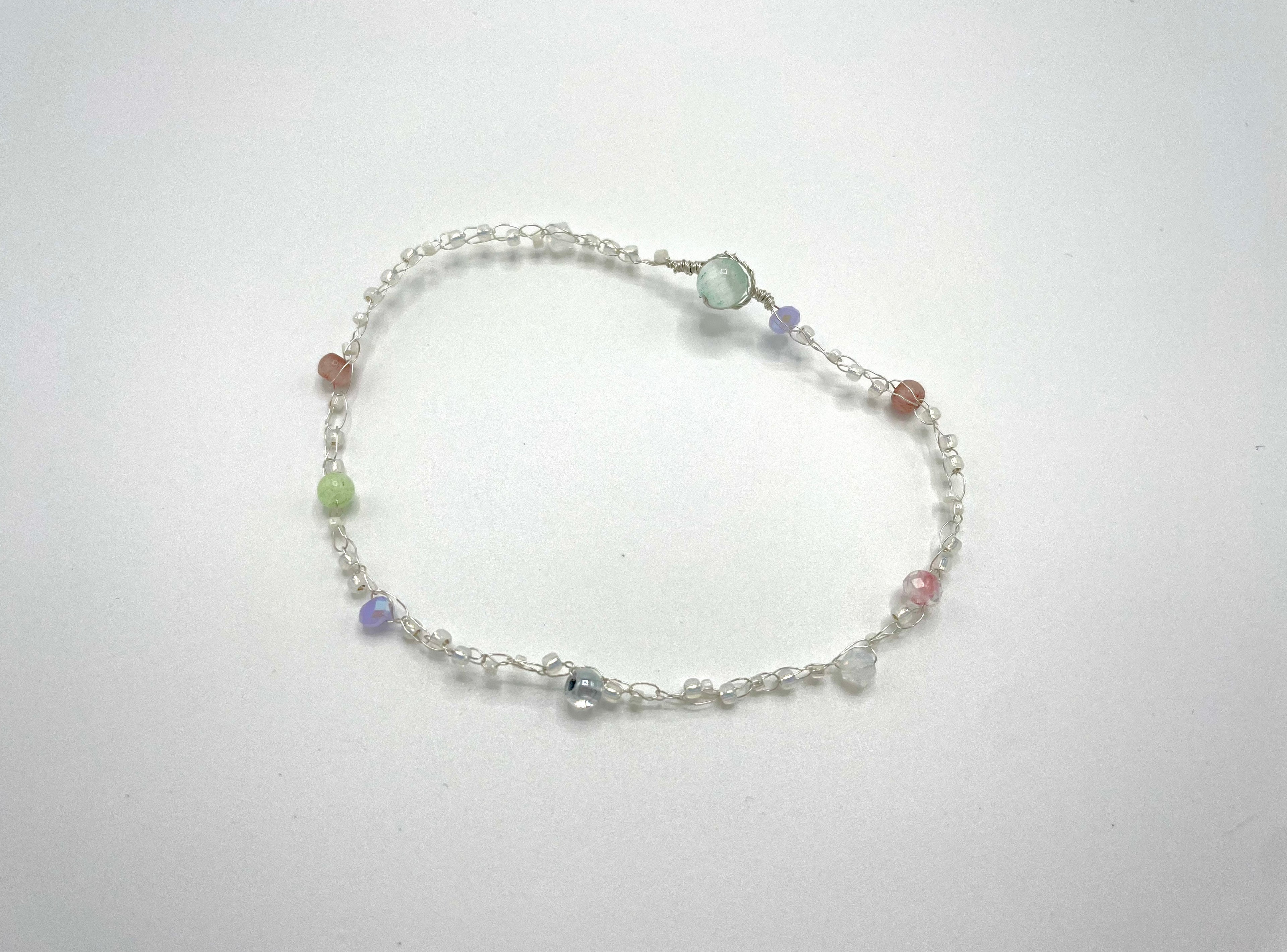 'Meadowsweet' Beaded Wire Bracelet