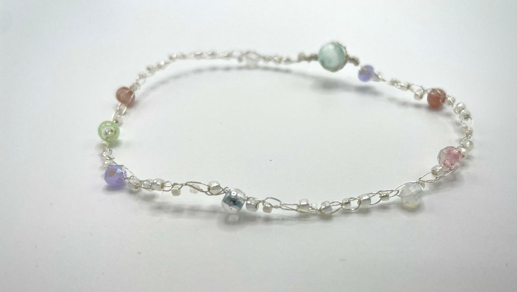 'Meadowsweet' Beaded Wire Bracelet