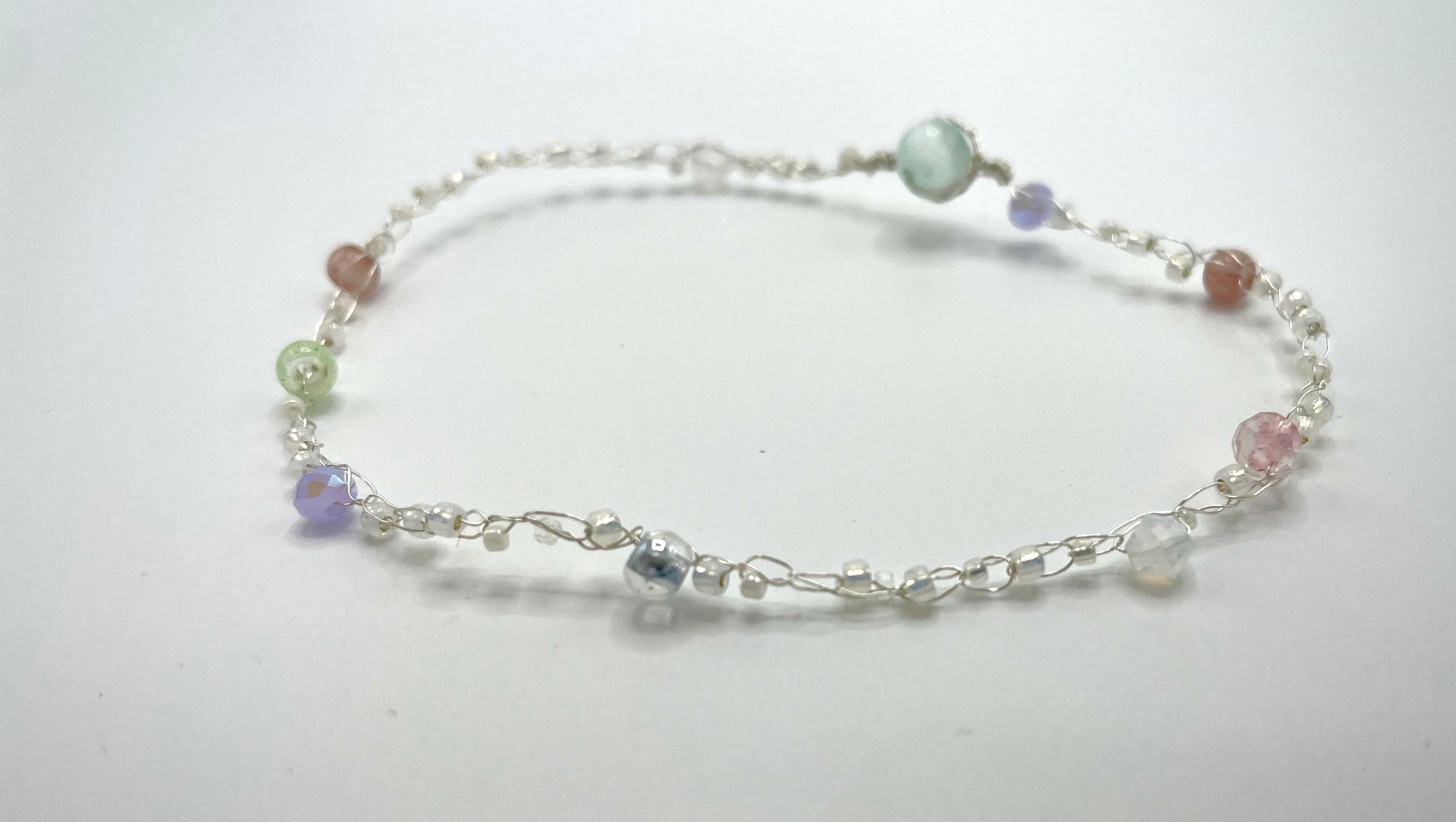 'Meadowsweet' Beaded Wire Bracelet
