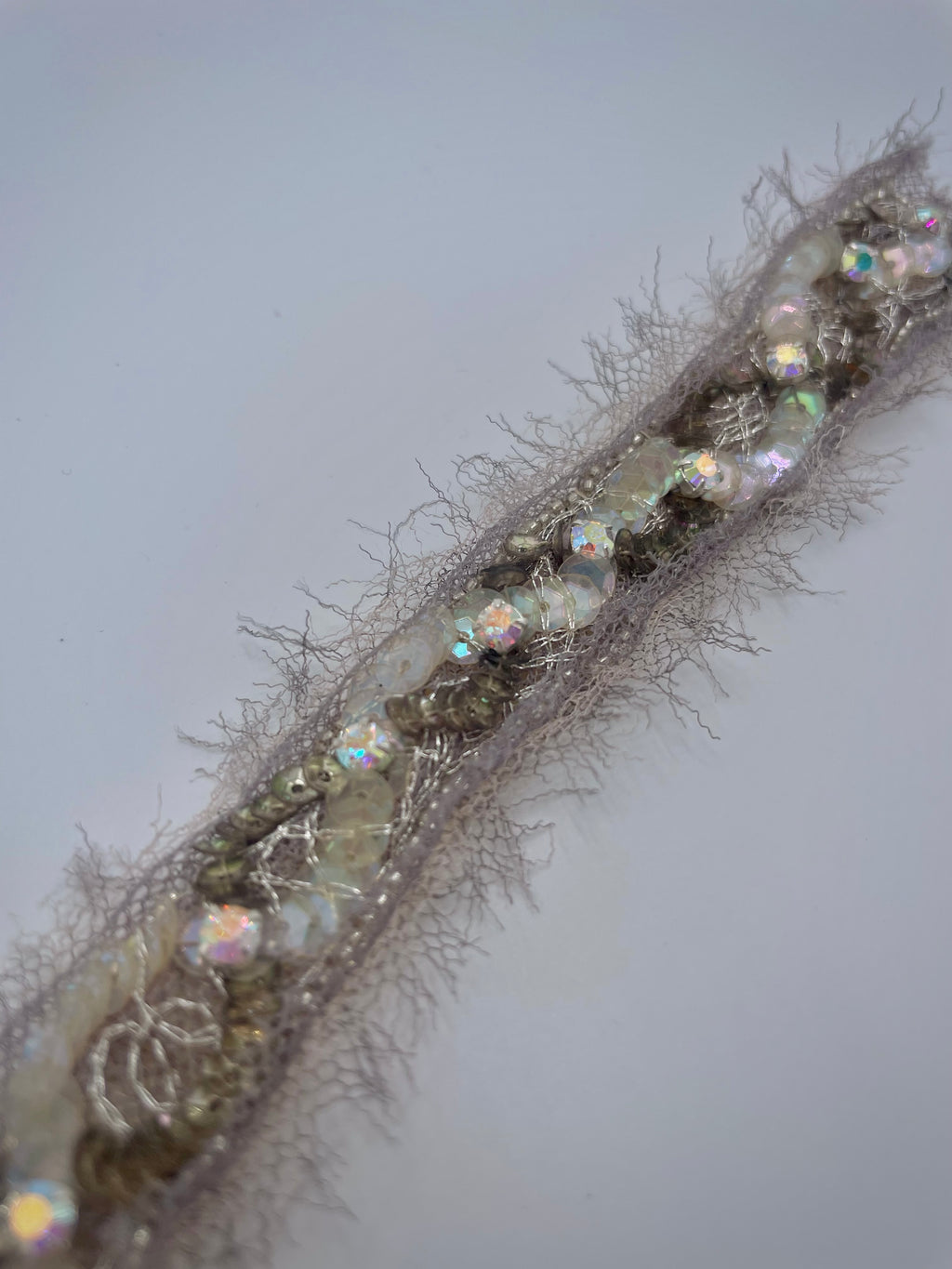 'Dewdrops' Stitched Jewel Cuff Bracelet