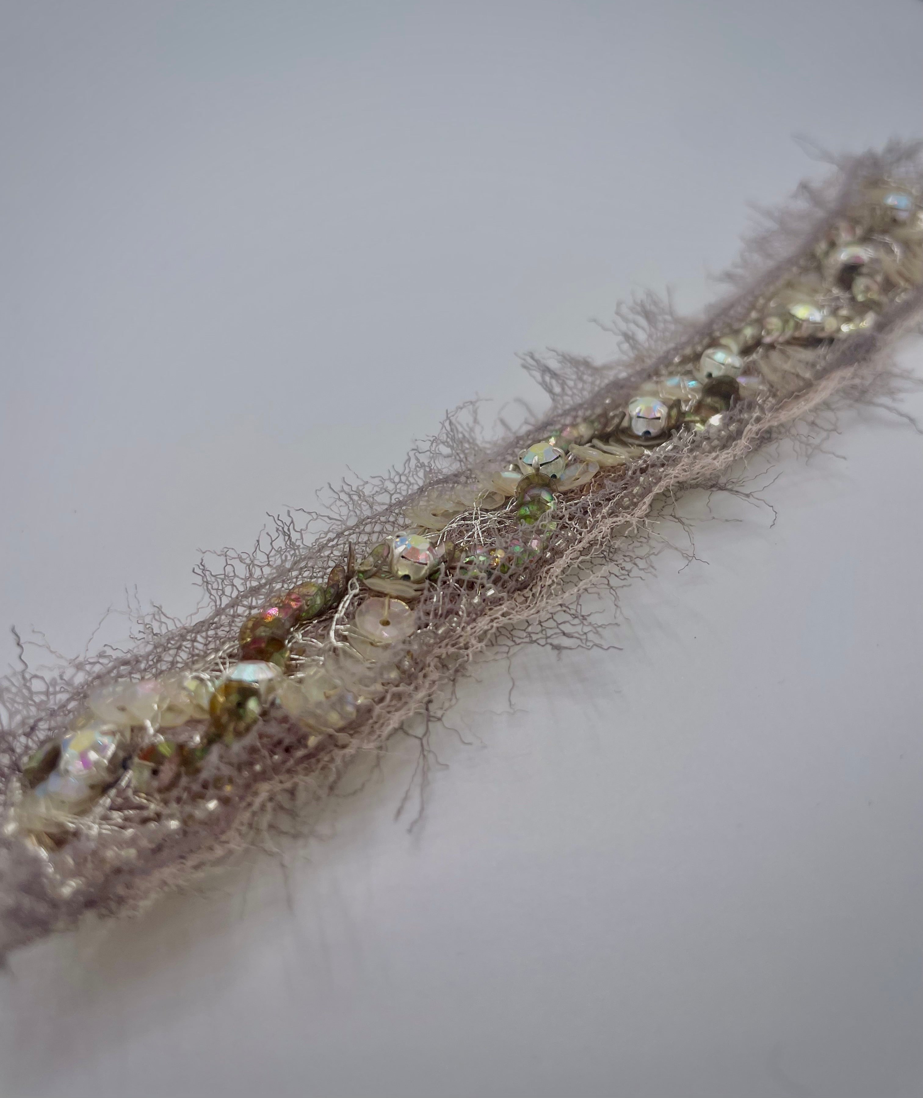 'Dewdrops' Stitched Jewel Cuff Bracelet