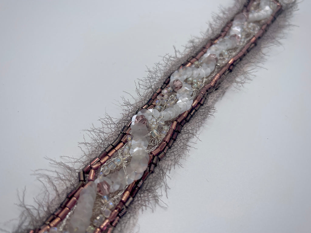 'Rosebud' Stitched Jewel Cuff Bracelet