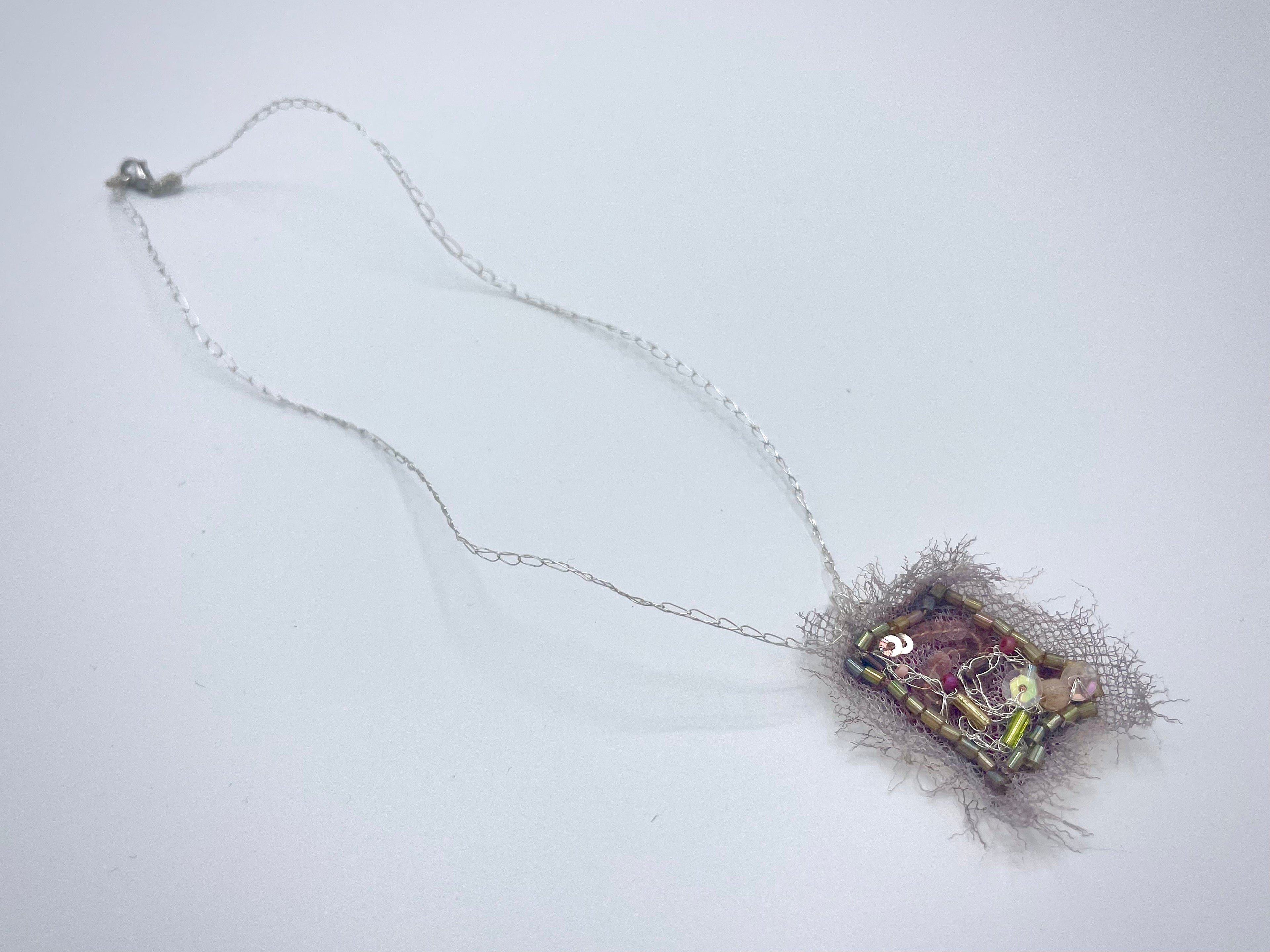'Tendril' Stitched Jewel Necklace