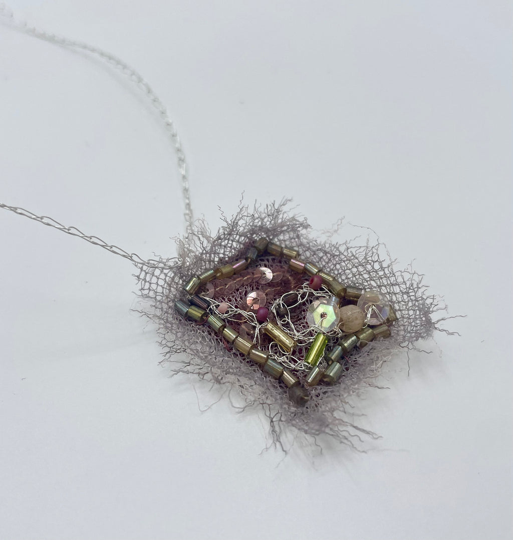 'Tendril' Stitched Jewel Necklace