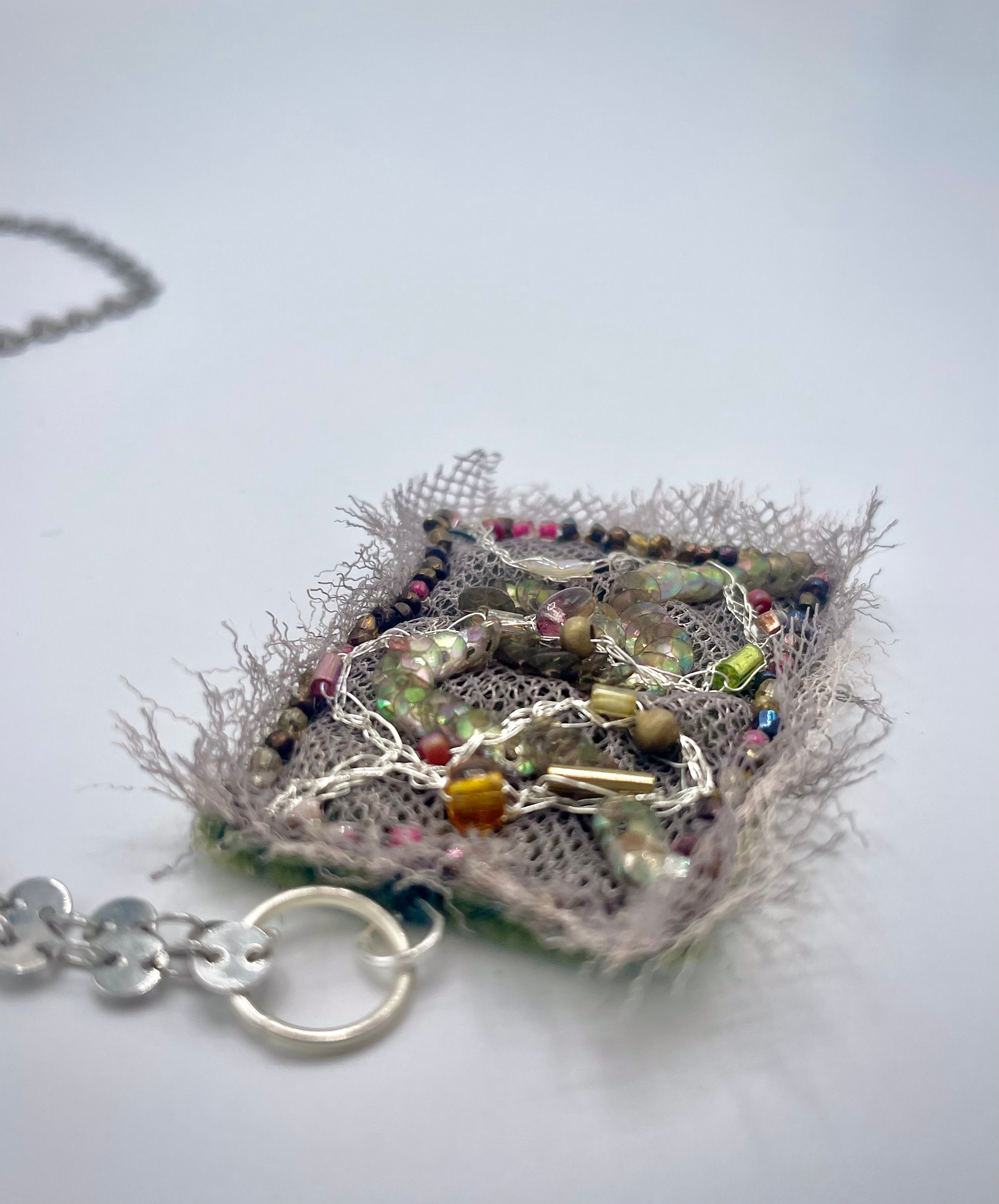 'Ivy' Stitched Jewel Necklace