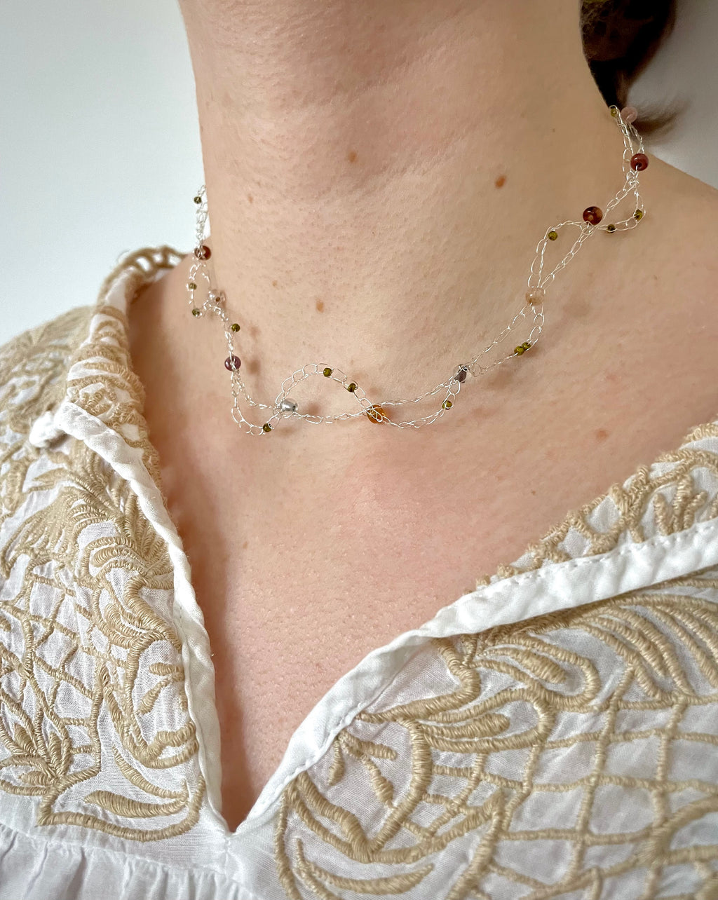 'Wildflower' Beaded Wire Necklace