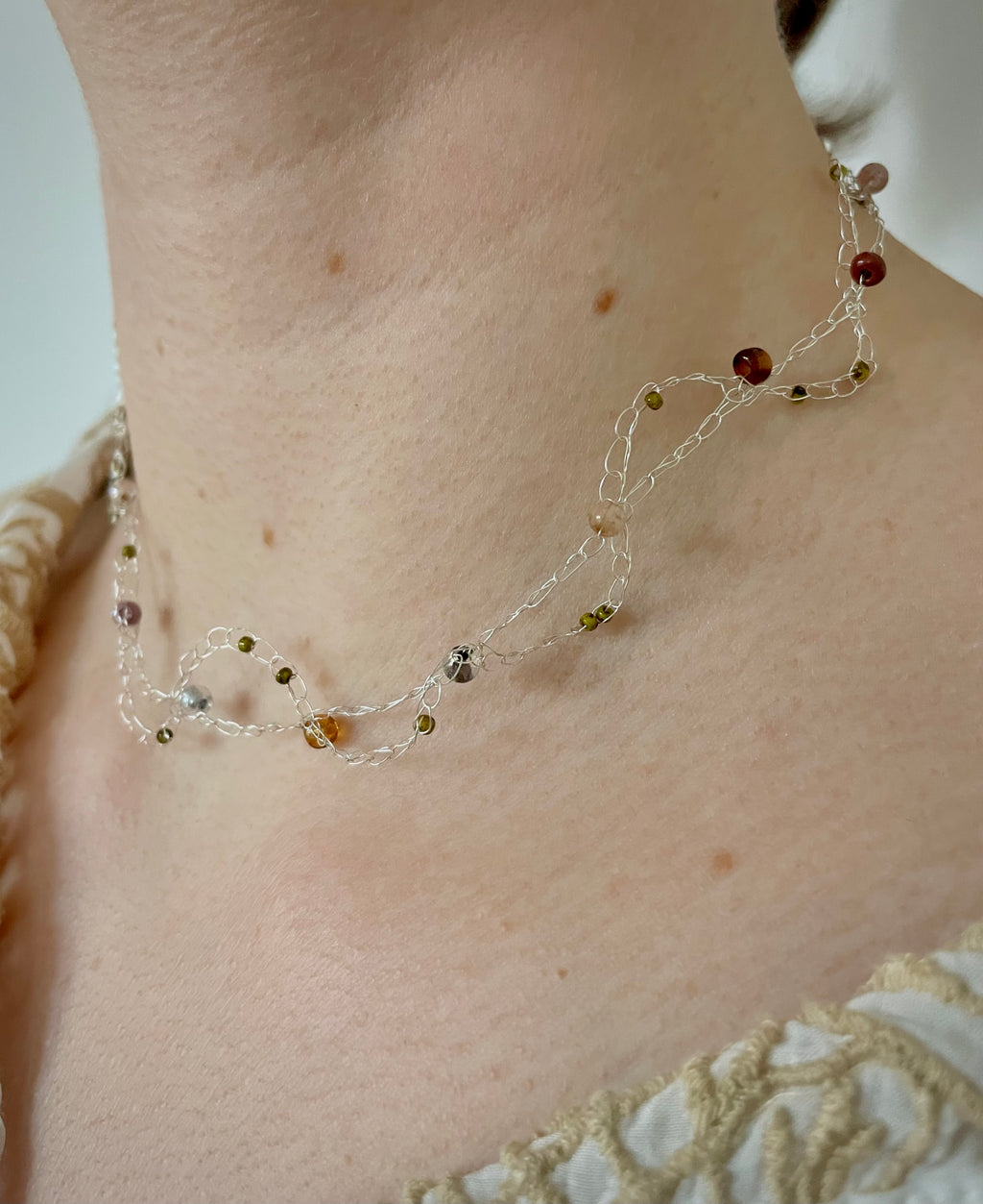 'Wildflower' Beaded Wire Necklace