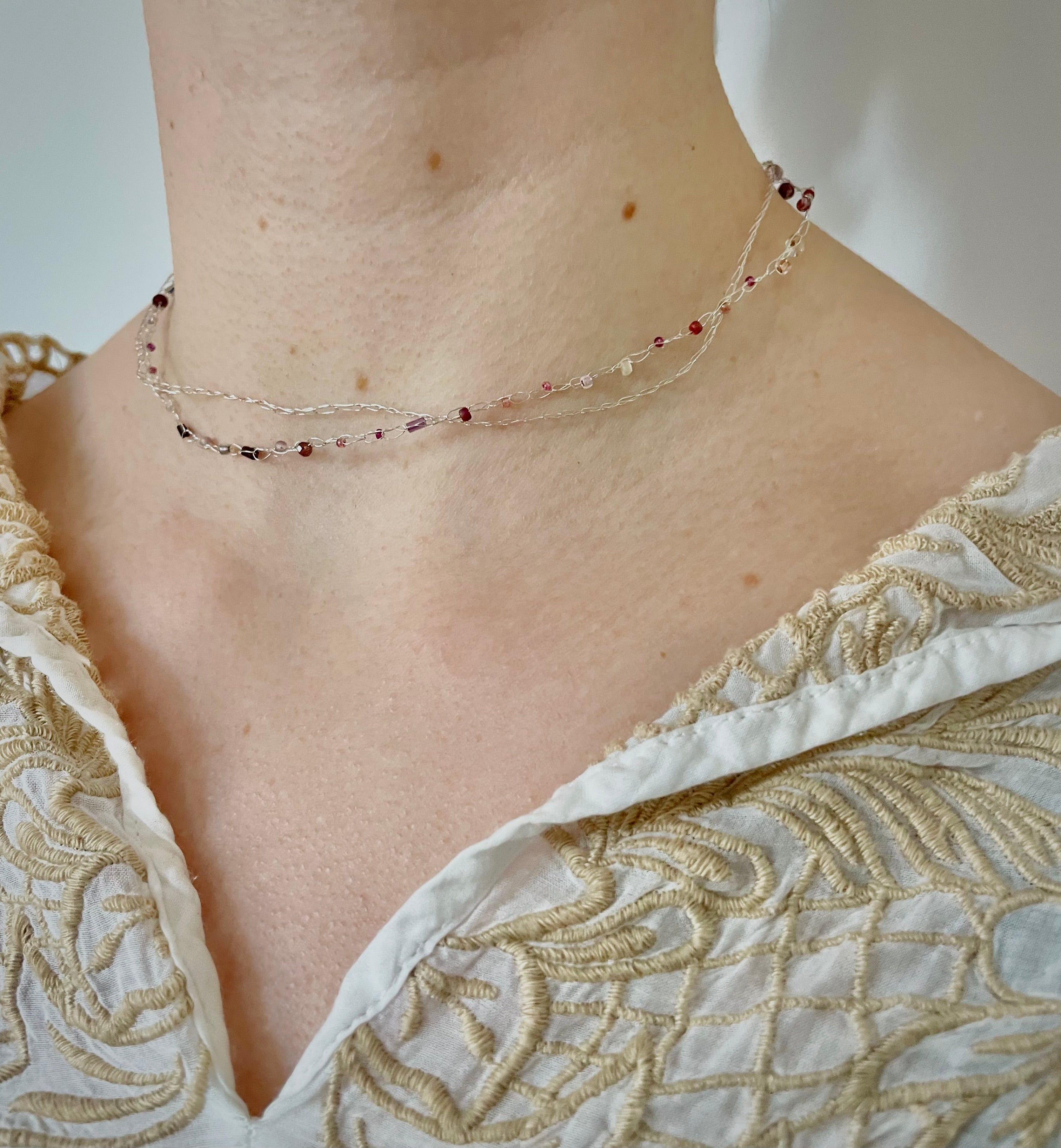 'Bergamot' Beaded Wire Necklace