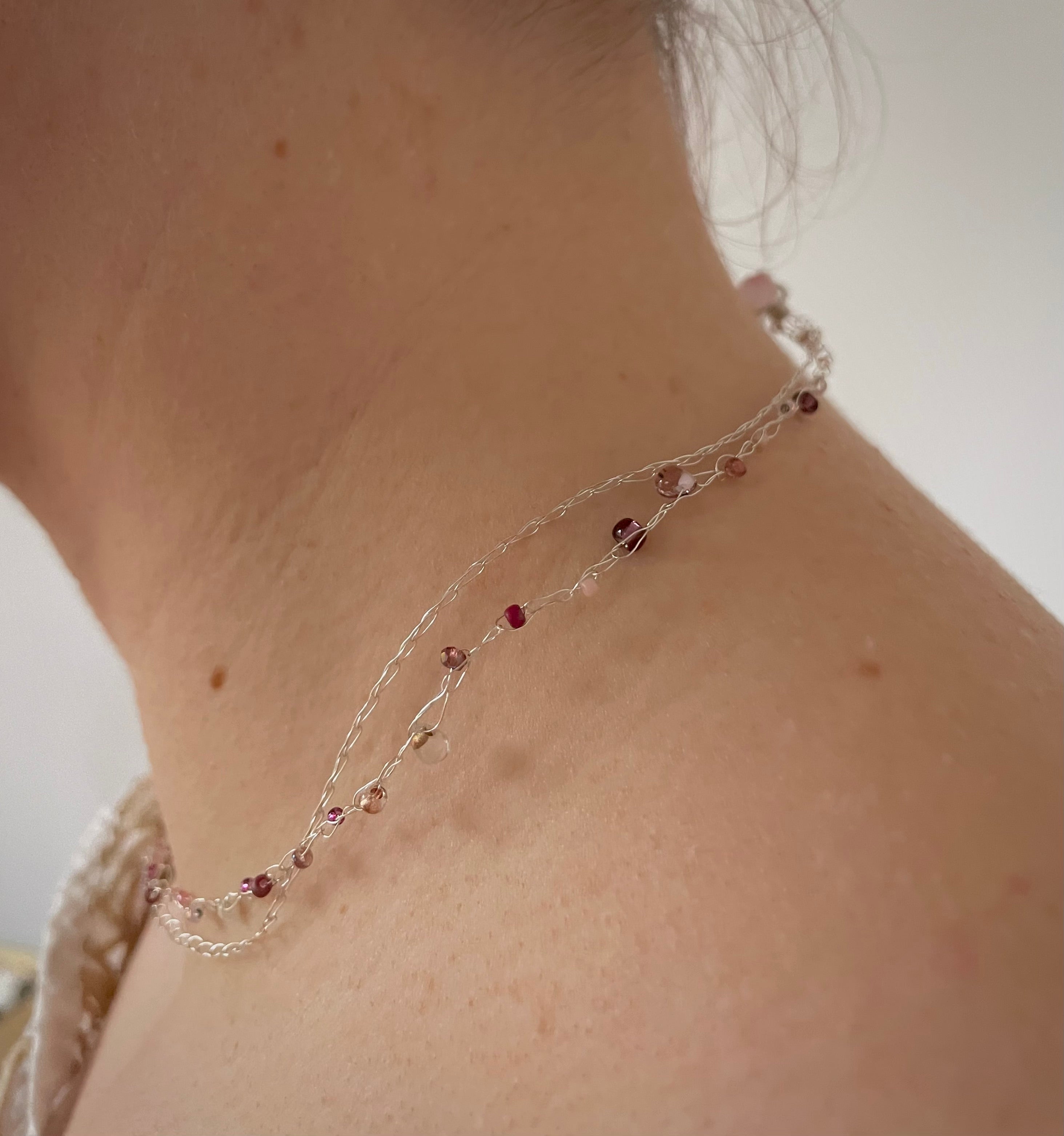 'Bergamot' Beaded Wire Necklace