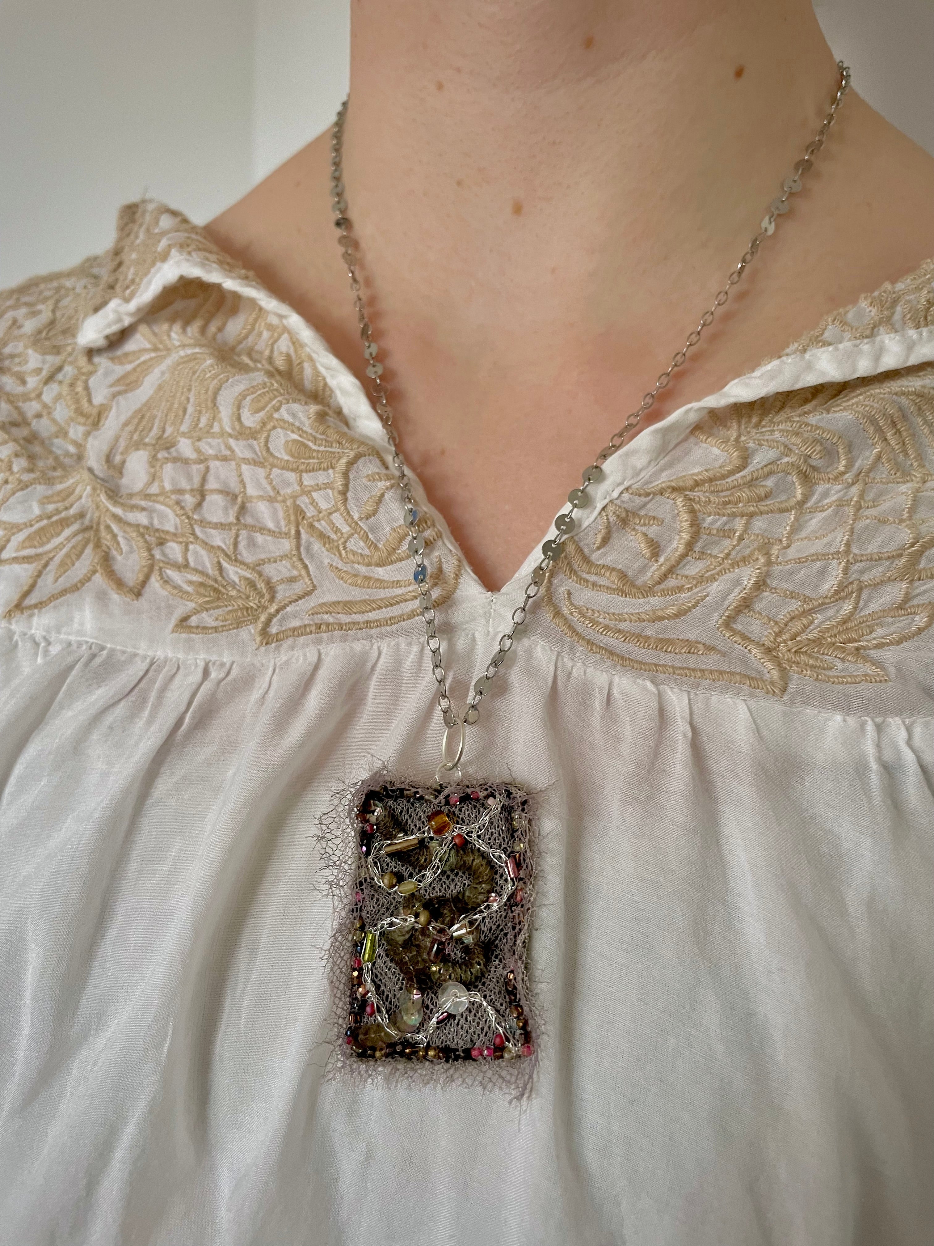 'Ivy' Stitched Jewel Necklace