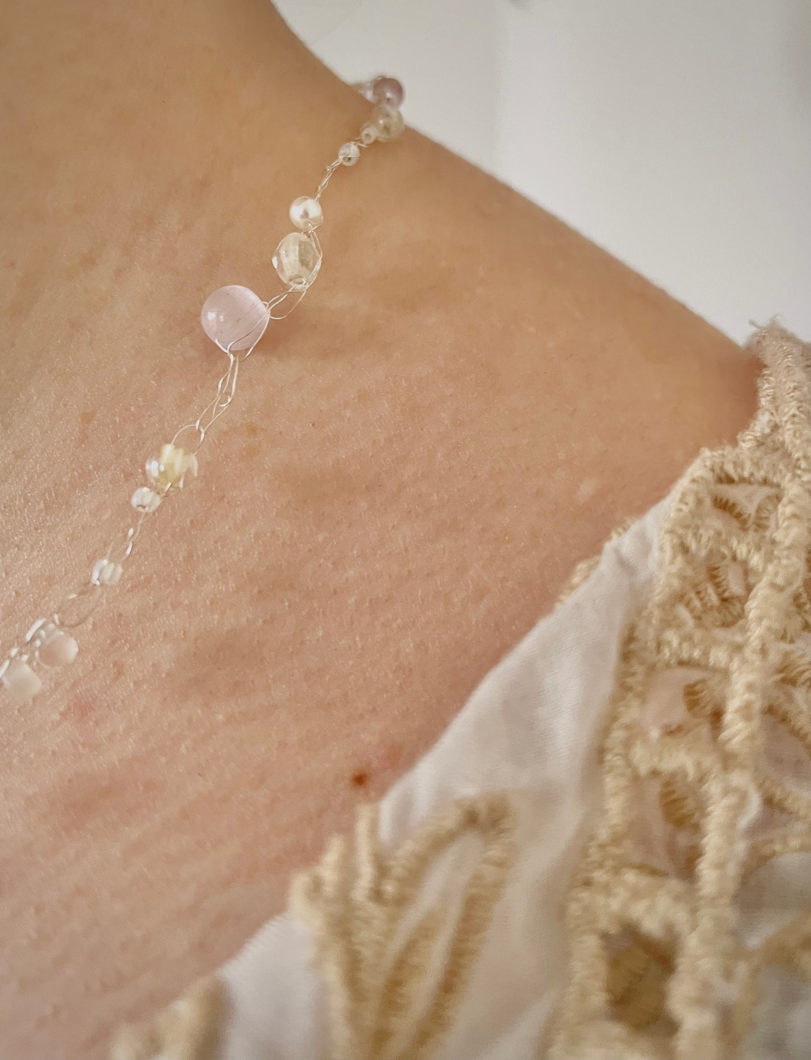 'Meadowsweet' Beaded Wire Necklace