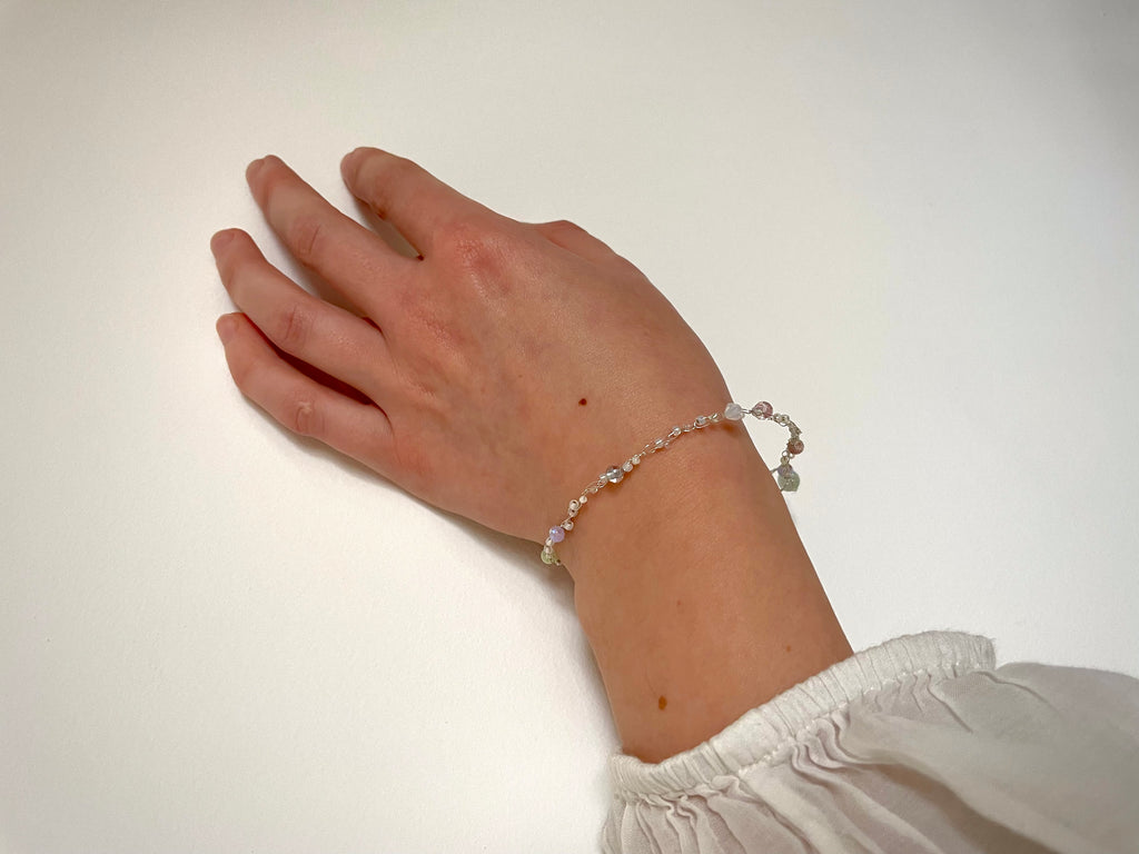 'Meadowsweet' Beaded Wire Bracelet