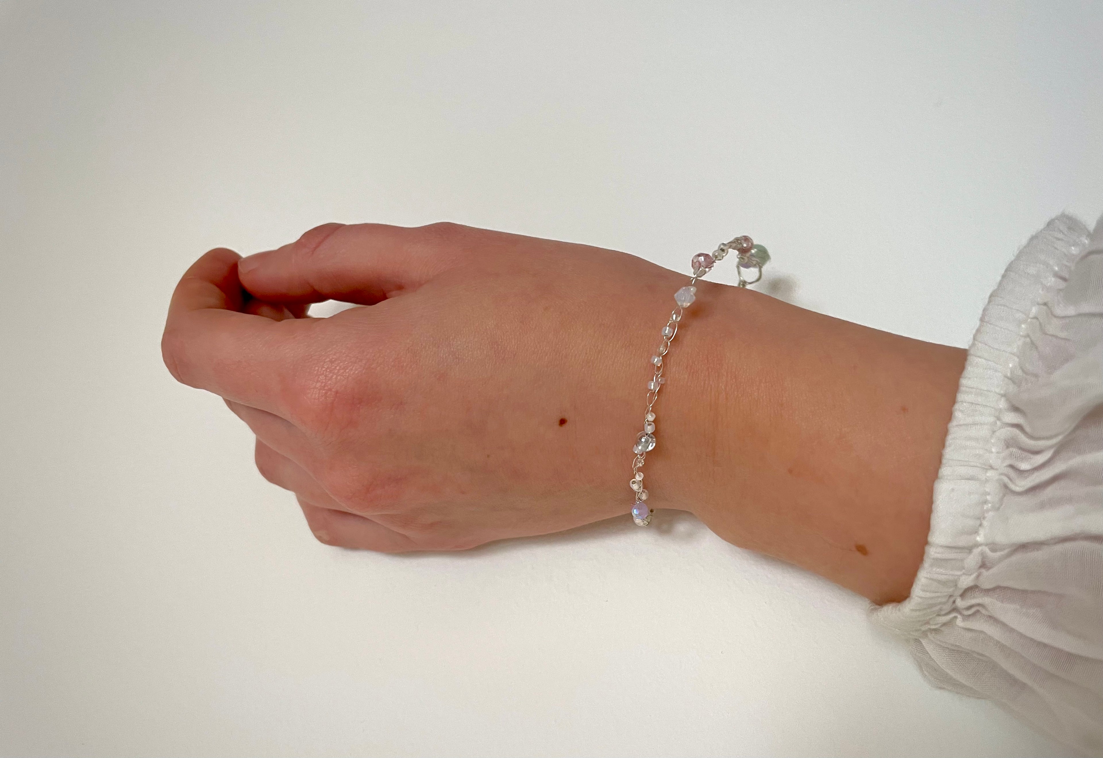 'Meadowsweet' Beaded Wire Bracelet