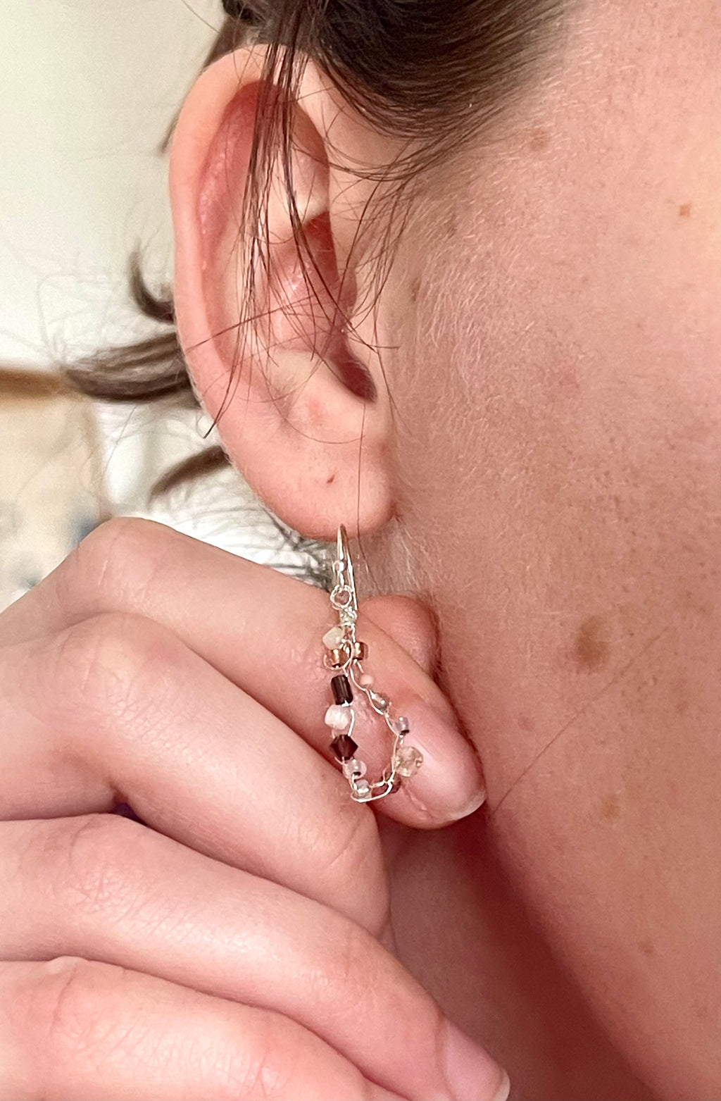 'Bergamot' Beaded Wire Earrings