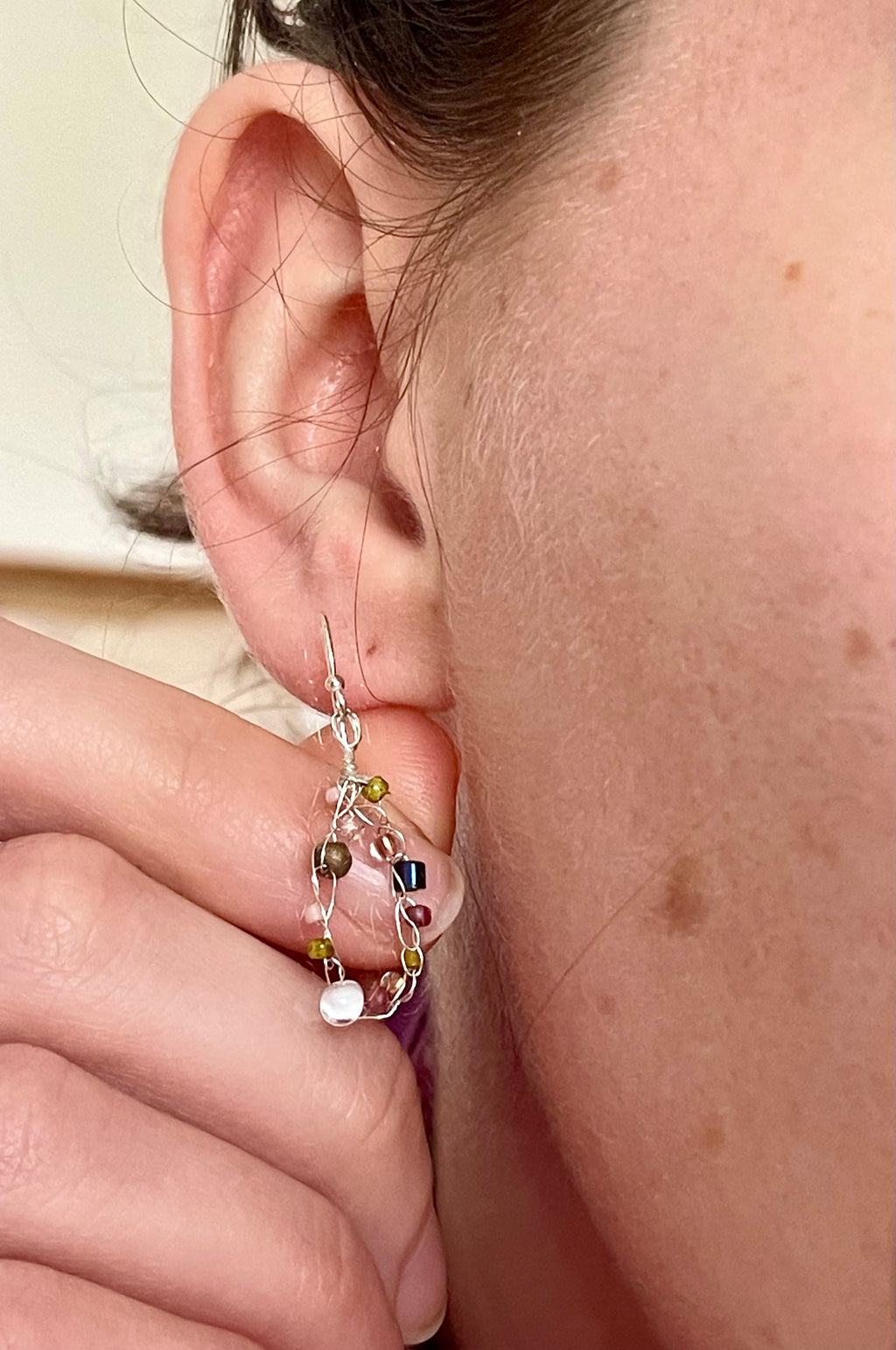 'Wildflower' Beaded Wire Earrings