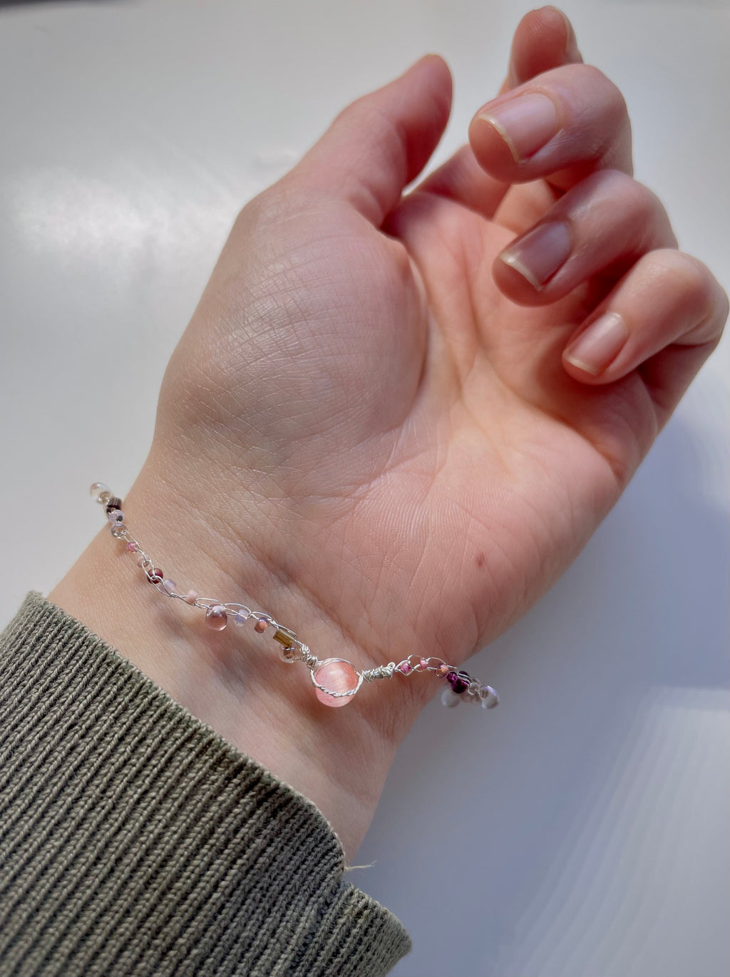 'Bergamot' Beaded Wire Bracelet