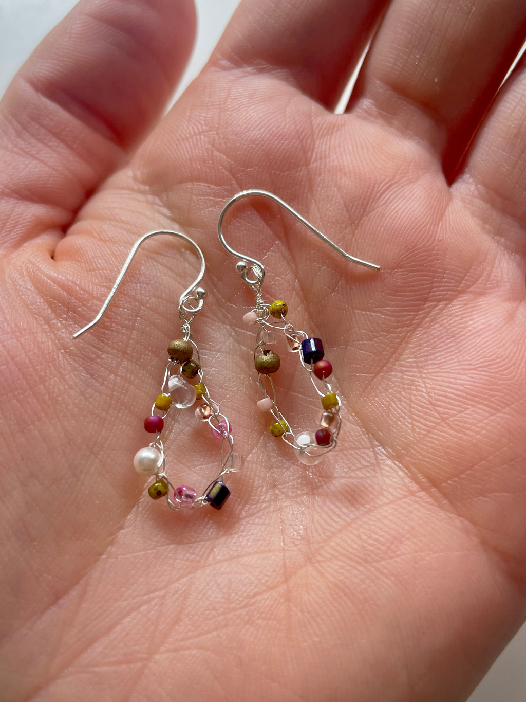 'Wildflower' Beaded Wire Earrings