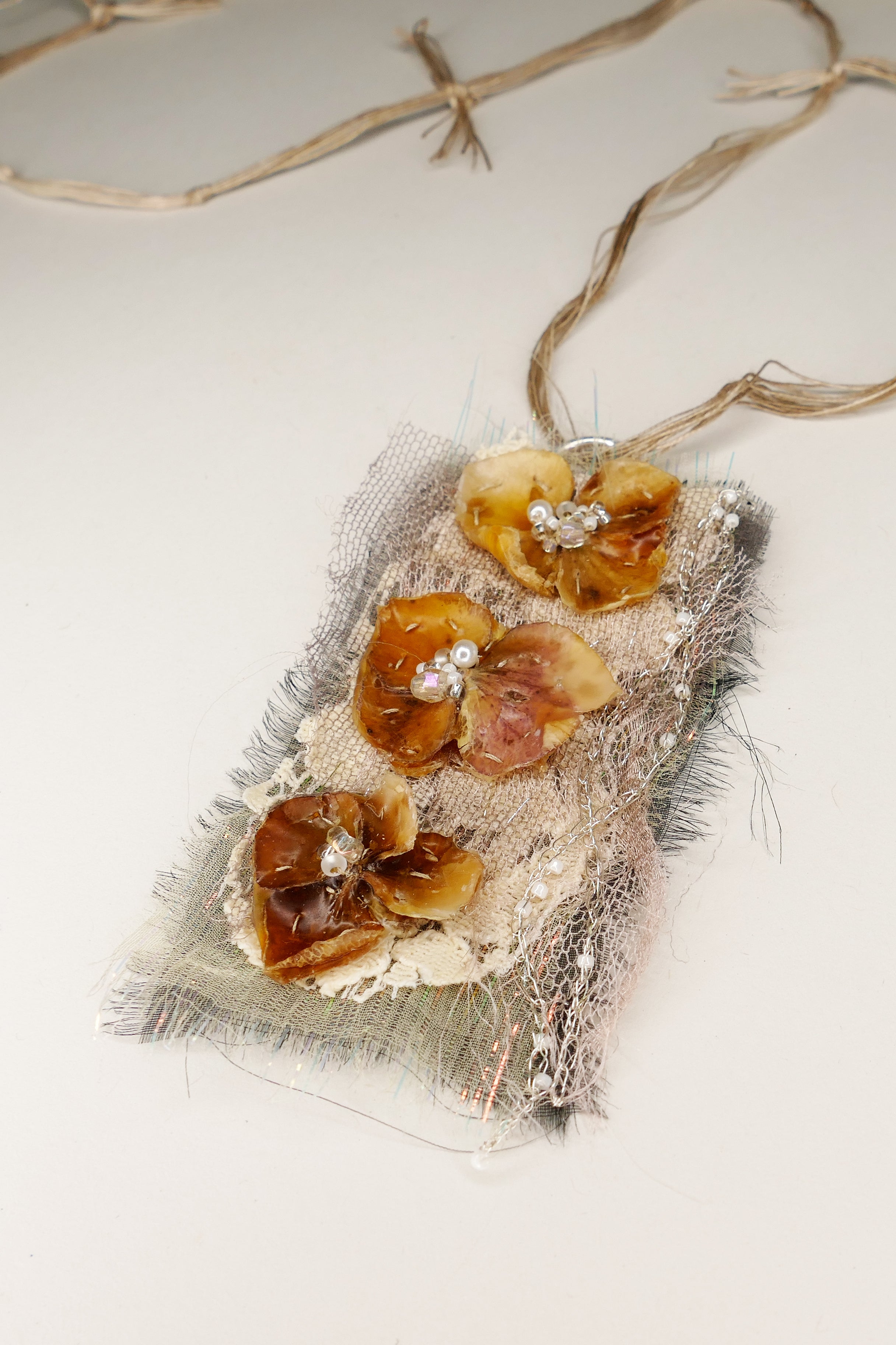 Hydrangea Long Pendant Necklace